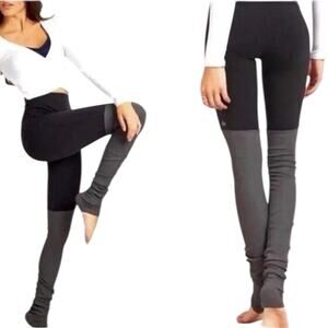 ALO Yoga Goddess Ruched Two Tone Leggings Women’s Size Medium Dark/Light Gray